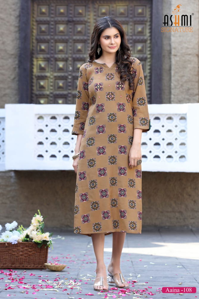 Ashmi Aaina New Latest Fancy Ethnic Wear Designer Kurti Collection